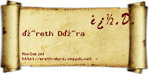 Éreth Dóra névjegykártya